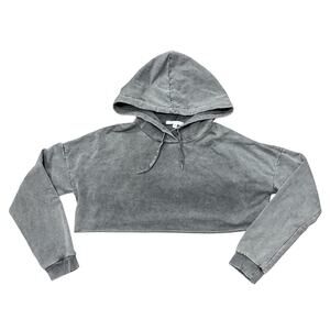 Womens Crop Top Hoodie Long Sleeve Casual Fleece Hooded Sweatshirt Tee Dance top